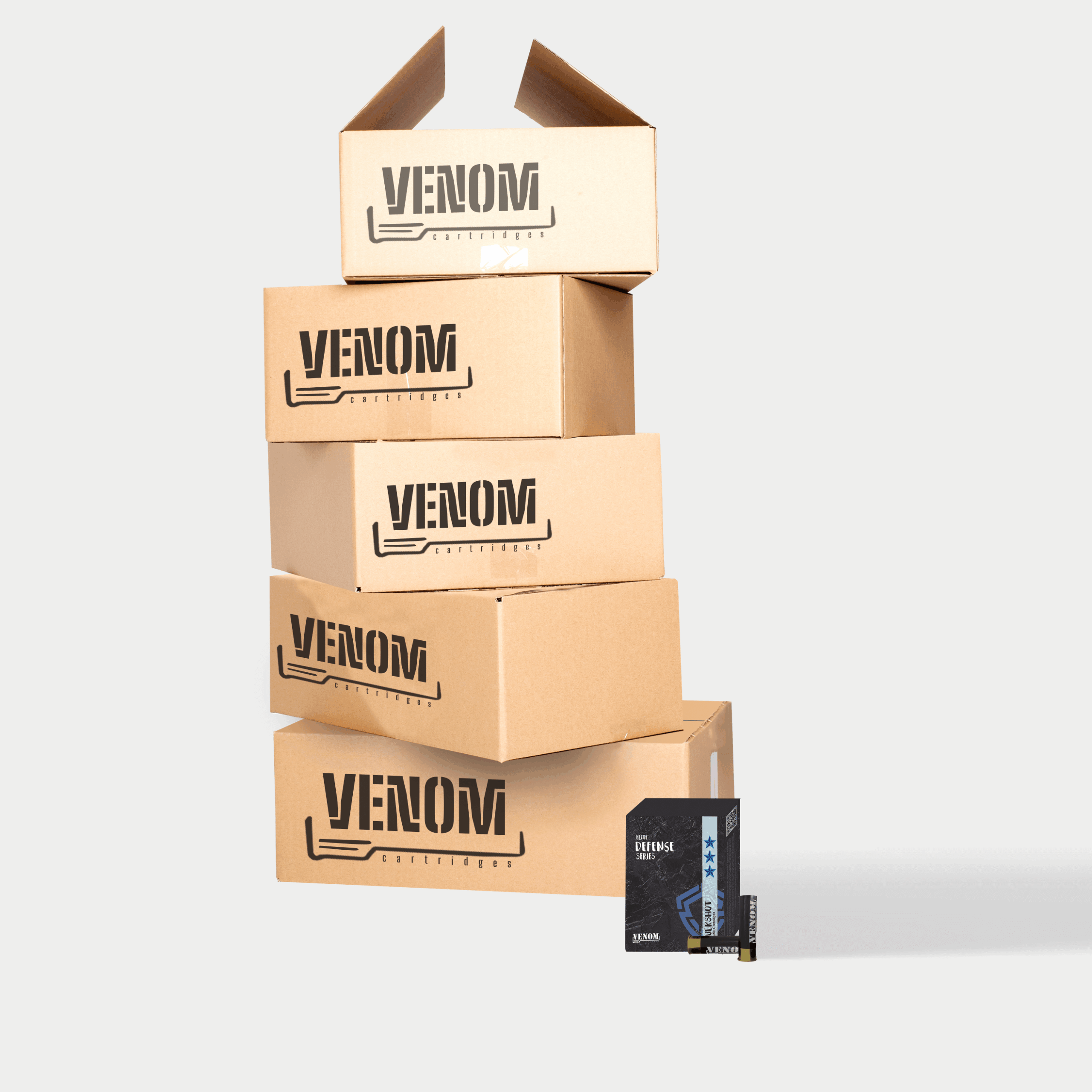 Venom 12 GA, 00-Buck, 2.75", 9 Pellets, 5 Cases, 1500 Rounds | Premium