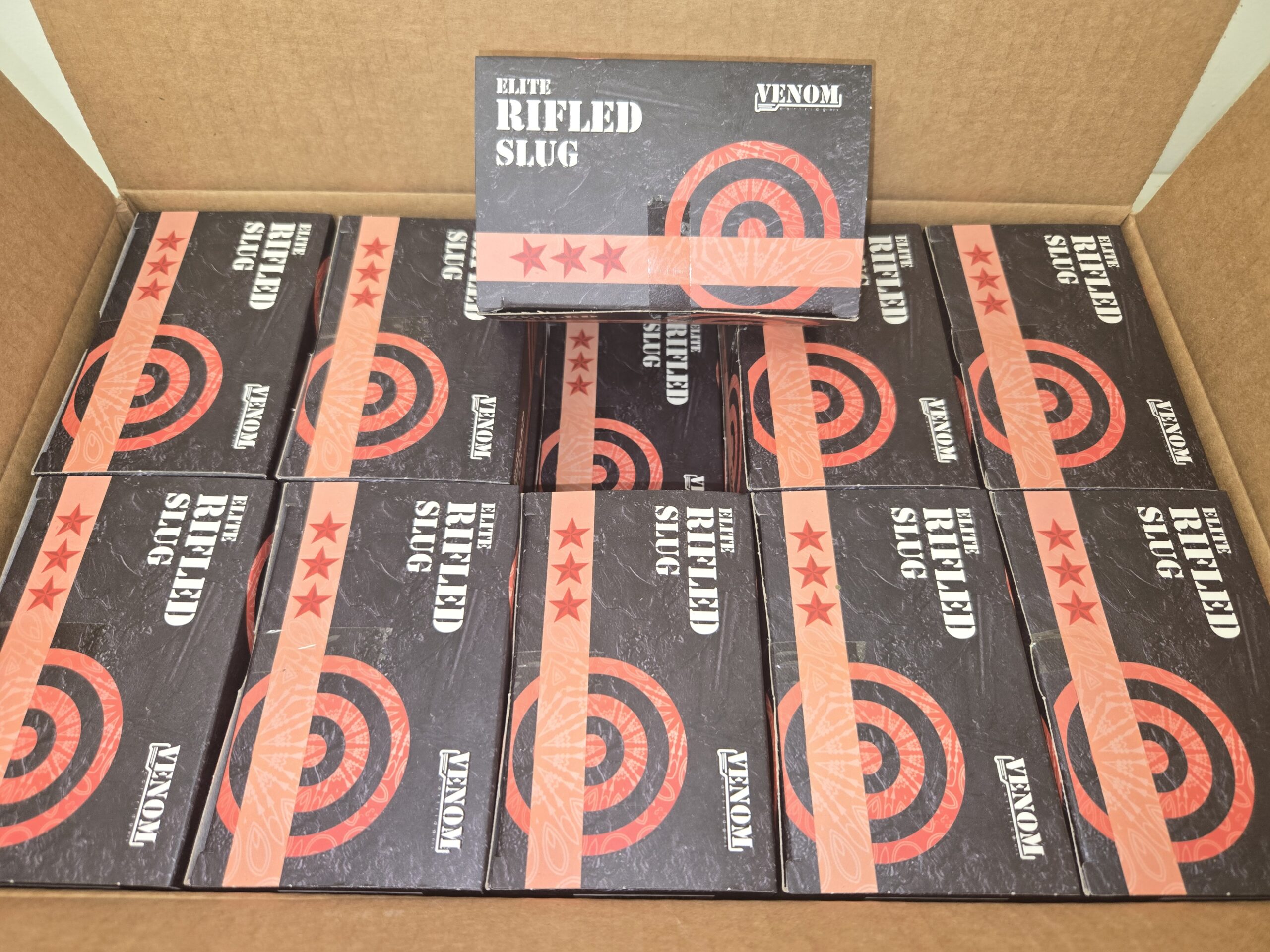Venom Elite Rifled (Slug), 12 GA, 2 3/4, 1 Oz, 1 Case, 200 Rounds - Premium