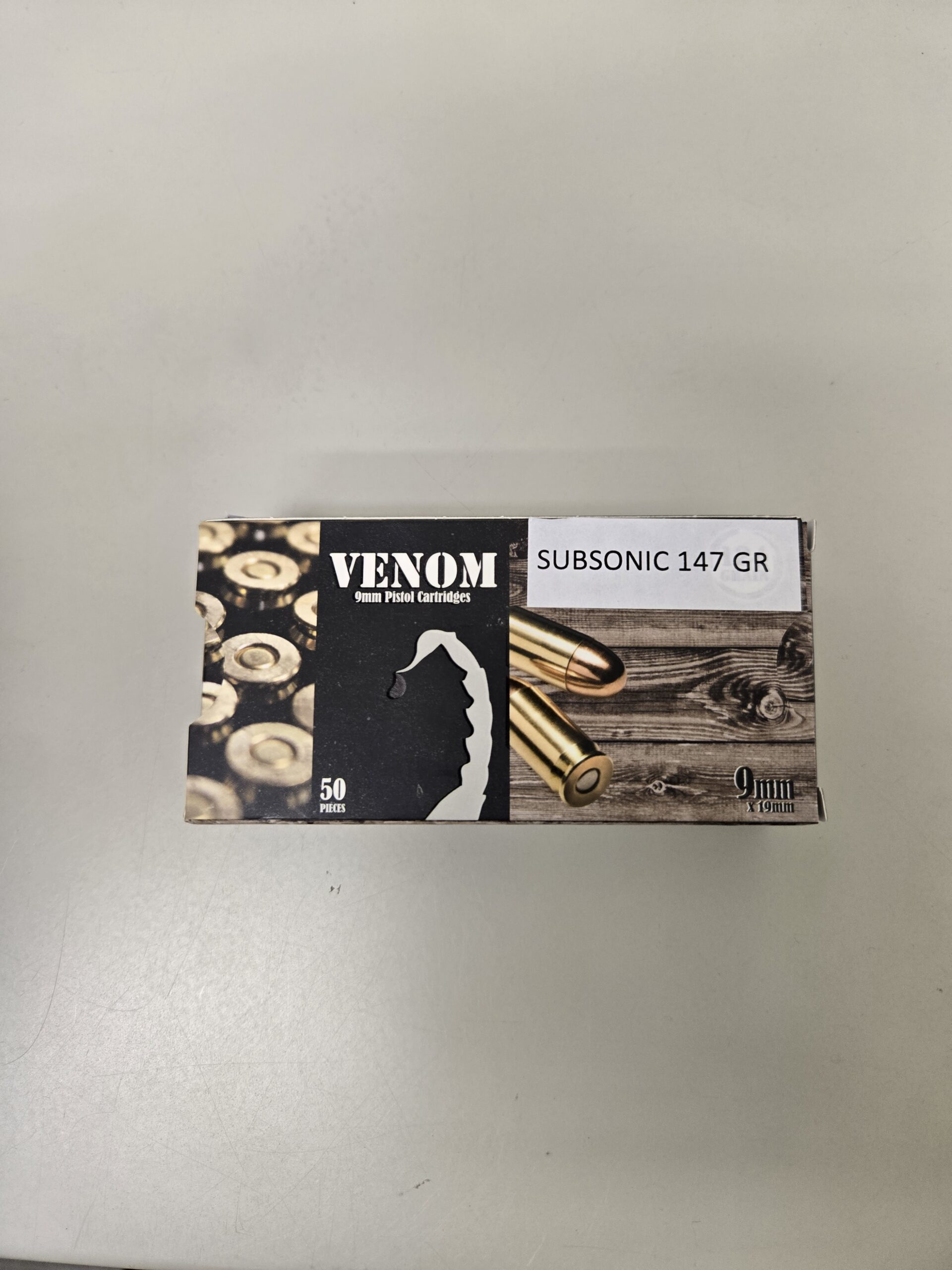 9mm 147 grain Venom Luger Pistol Cartridges, 1000 Rounds (1 Case) New Brass